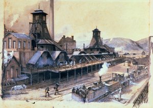 1866年Le Creusot的圣皮埃尔和圣保罗修道院（墨水和水粉在纸上） 作者 伊格纳斯·弗朗索瓦·博霍姆